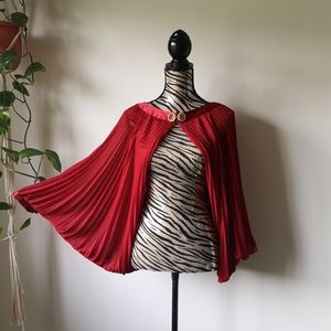Louisa Spagnoli silk pleat rhinestone collar cape